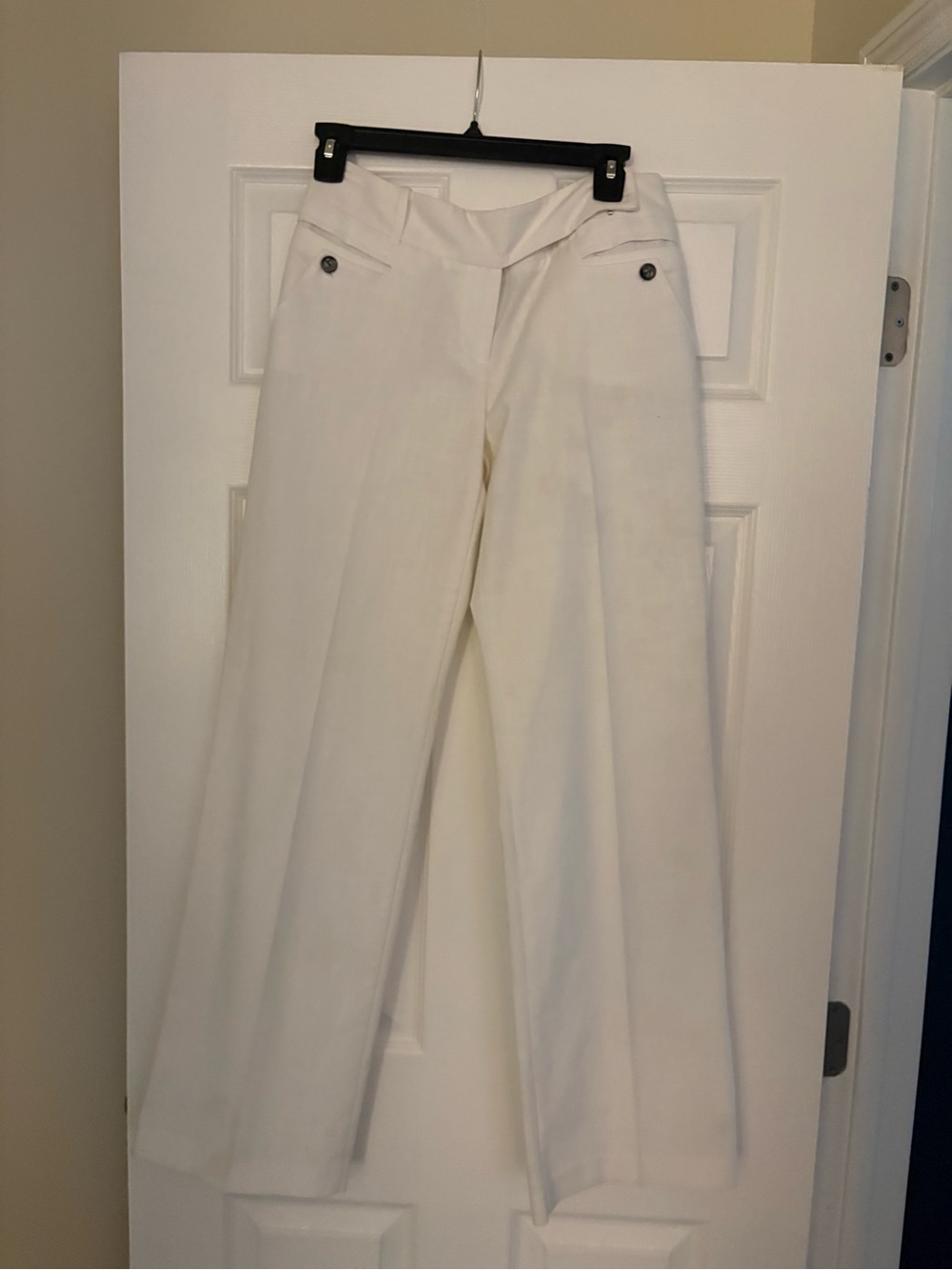 Amy Byer White Wide-Leg High-Rise Trousers